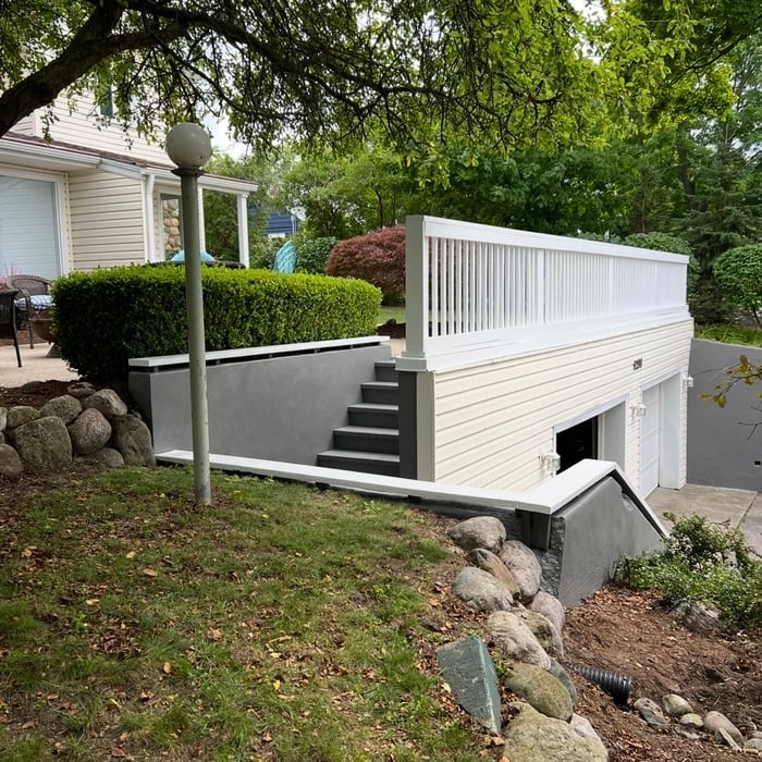 Exterior wall and deck