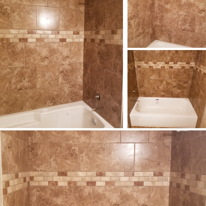 Brown Tile Tub Surround