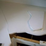 Before: Broken Solid Surface Countertop