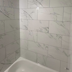 Shower wall tile installation