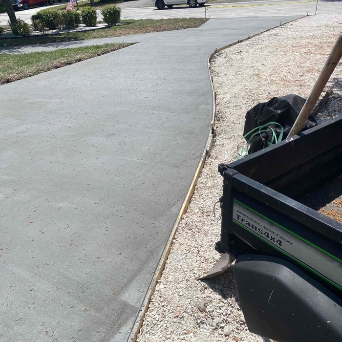 Concrete driveway