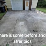 Pressure washed driveway