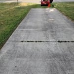Pressure washed driveway