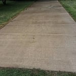Pressure washed driveway