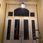 Gutters and door painted