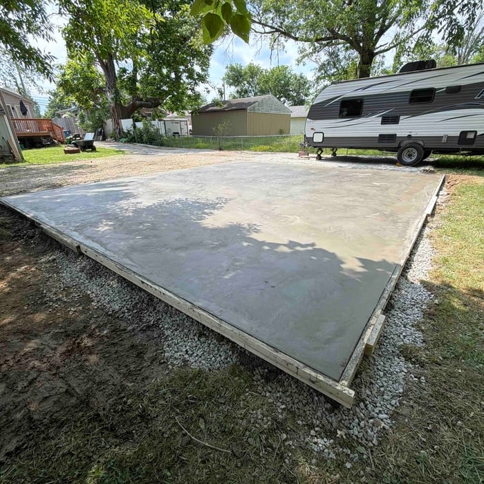 Concrete slab for garage