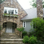 Stone Entryway, stairs, walls, walk, and fireplace
