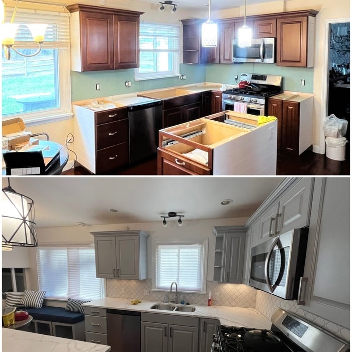 Stained cabinet repaint