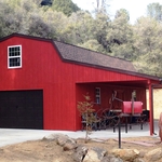 24X40 High Barn with 12' Side Porch