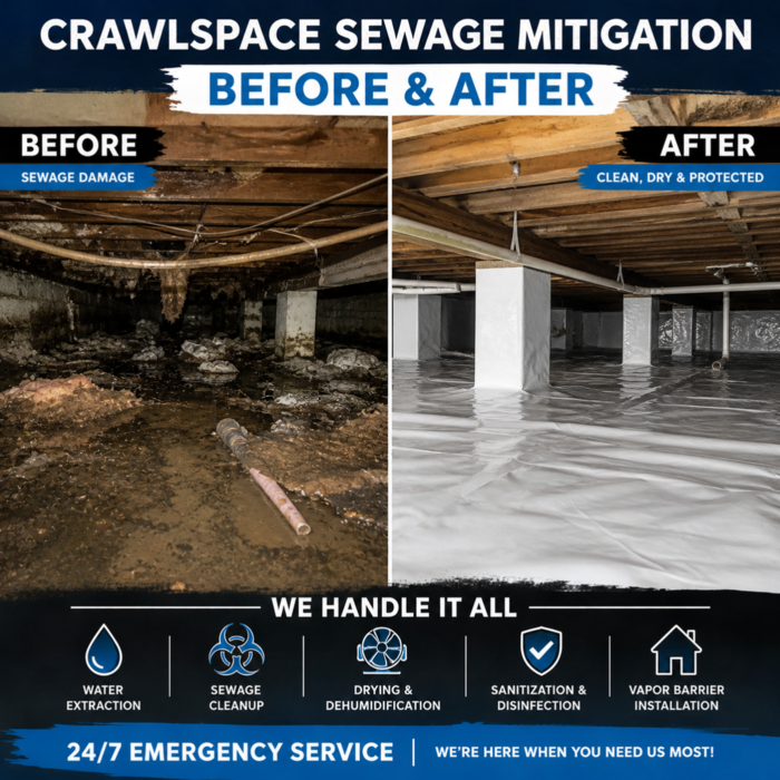 Sewage Crawlspace Cleanup
