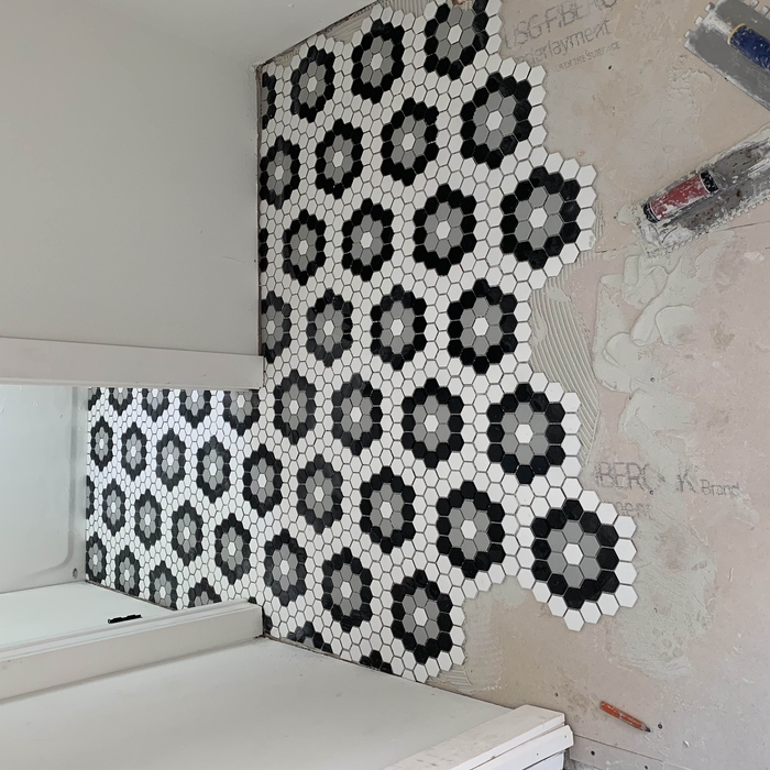 Flooring and bathroom