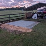 storage shed and patio