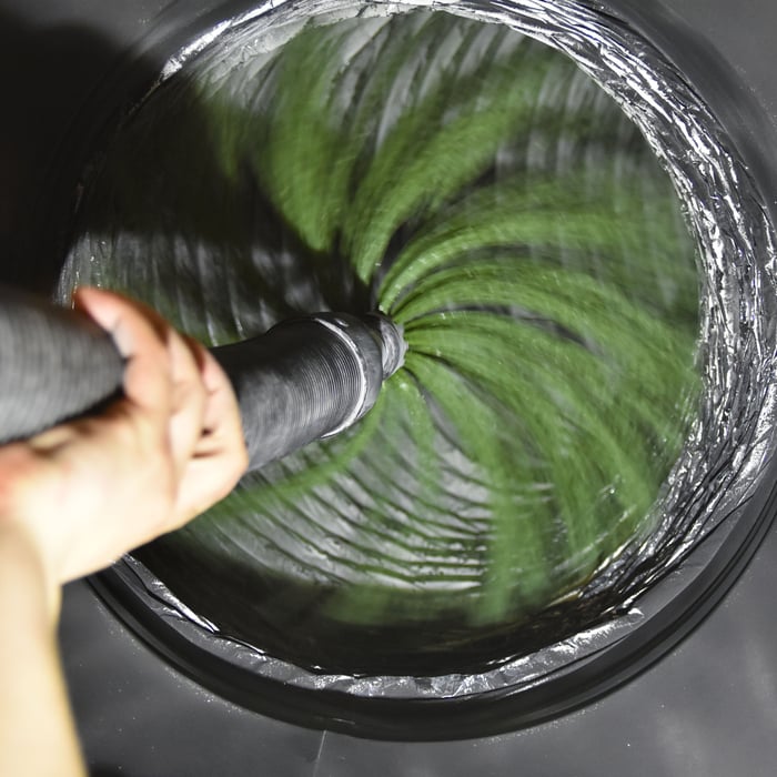 Spinning Brush ensures full contact Duct Cleaning!