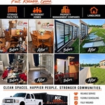 before-and-after photos showcasing residential cleanouts, property cleanups, and commercial removal projects. KC Cleanouts serves storage facilities, retirement homes, property management companies, landlords, homeowners, and businesses.