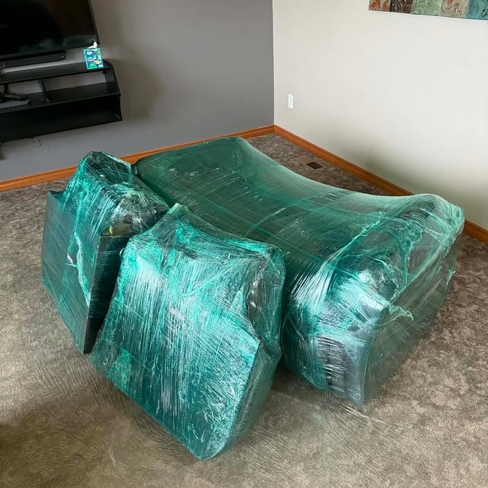 Wrapped couch