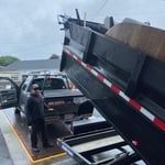 Hydraulic dump trailer.