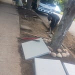 New concrete walkway