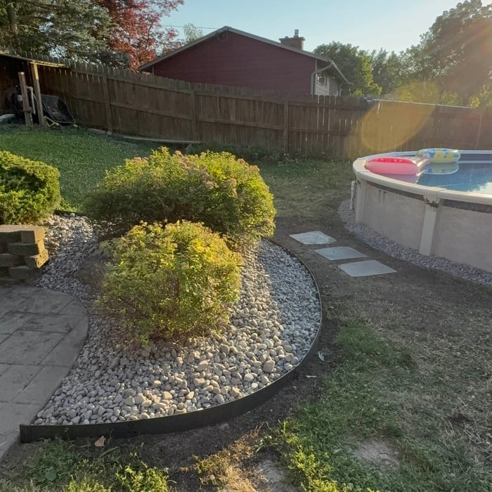Steel edging/Stone job