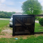 Gate install fence repair and stain