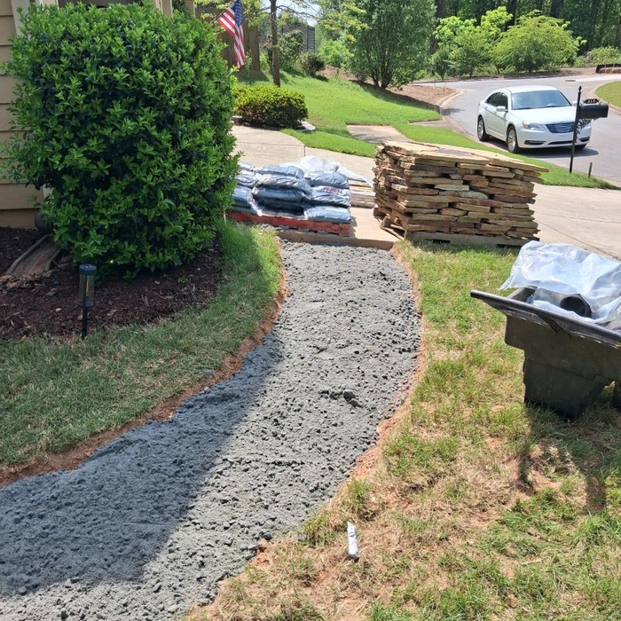 Flagstone Walkway Install