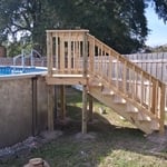 Wood deck for pool