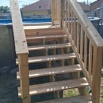 Wood deck for pool