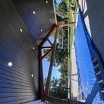 Stained cedar beams