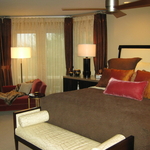 Custom drapes and bedding