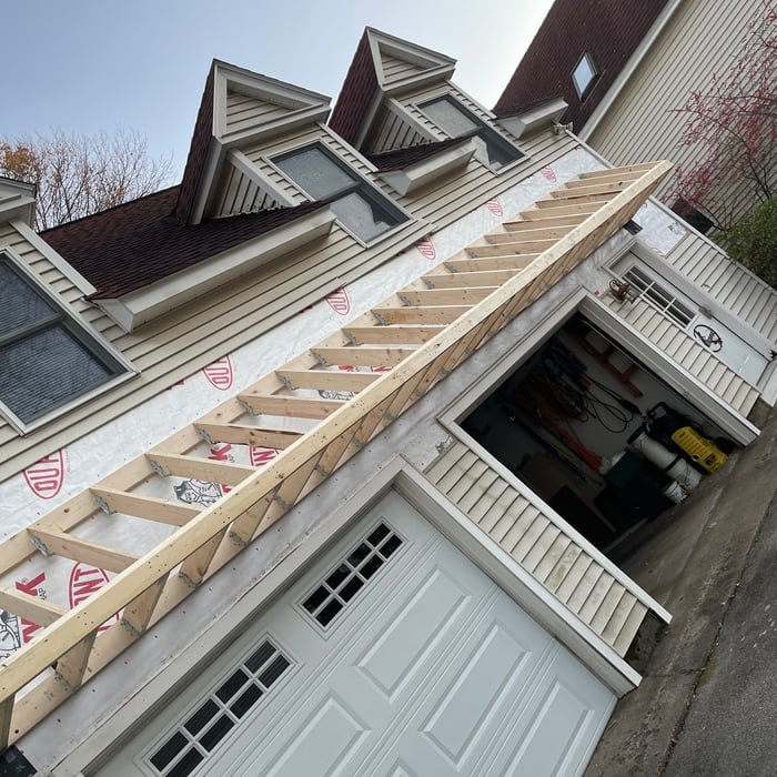 Garage awning roof
