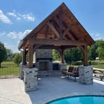Patio with Fireplace & Concrete