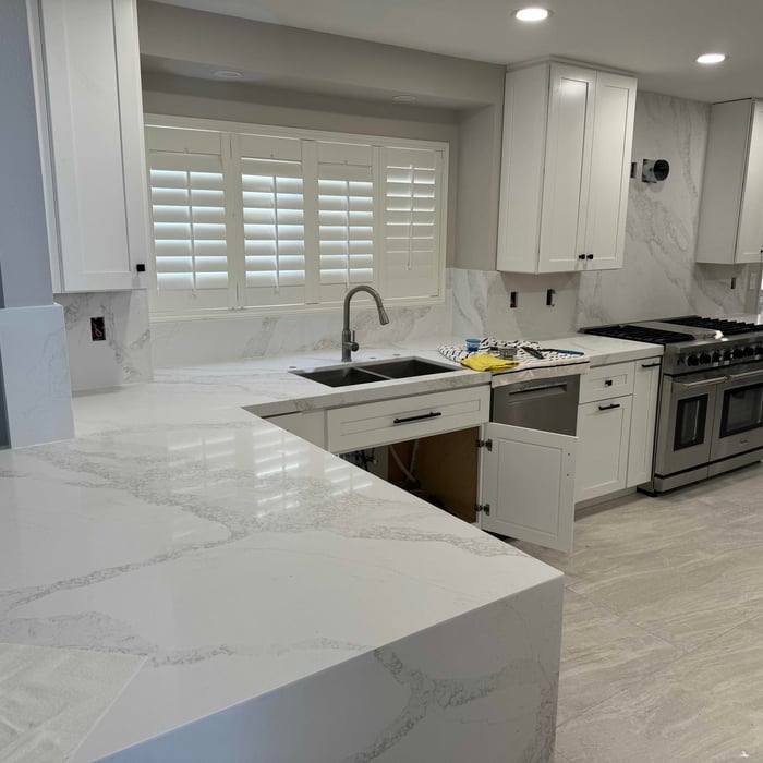 Slab quartz countertops