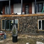 Exterior stone wall