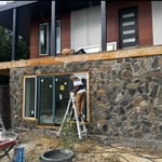 Exterior stone wall