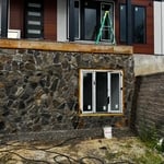 Exterior stone wall