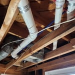 New pvc drain line installation