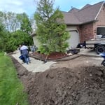 Walk way of pavers