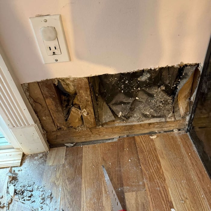 Damaged drywall