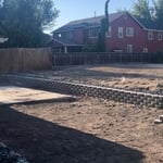 Retaining wall and sod prep
