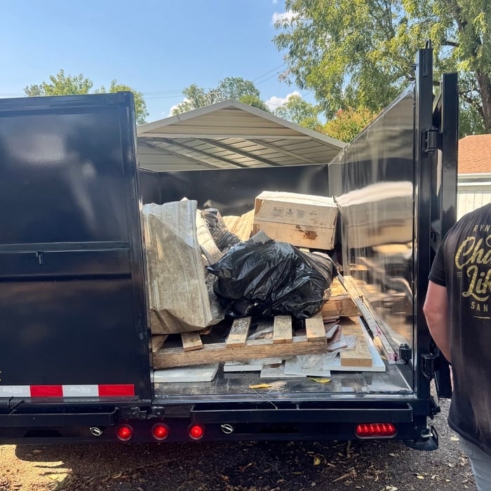 Trailer full of Remodeling Home Debris