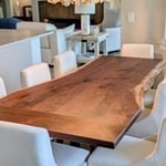 Live edge dining table.