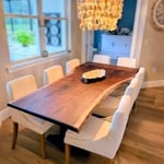 Live edge dining table.