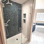 Floor tile installation. Full shower remodel