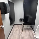 LVP, paint, stall, new toilet and urinal