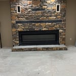 Stone fireplace