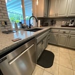 The new black sink blends nicely with the new color combination