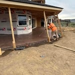 Stamped and dyed concrete