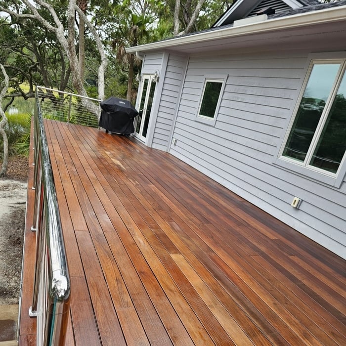 Clean and oil ipe deck