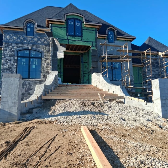 Brick house and wall
