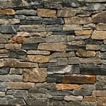 Stone veneer facade