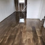 Wet hardwood floor
